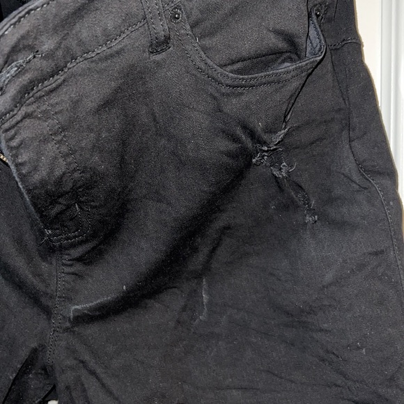 Distressed look black jean shorts from Torrid gently used - Picture 2 of 4